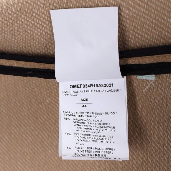 Off-White Patchwork Detail Blazer in Beige Virgin Wool - Picture 5 of 10